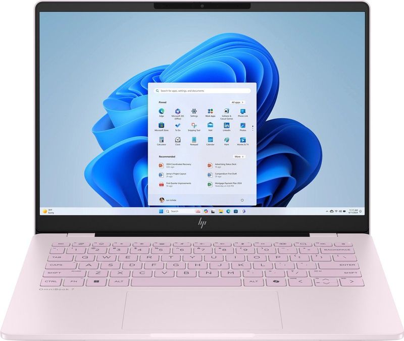 HP - OmniBook 7 AI - Laptop - 14 inch - Intel Core Ultra 7 255U - 16GB RAM - 1TB SSD - Windows 11 - Roze