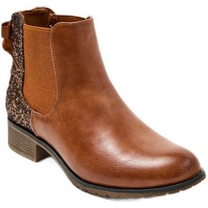 Chelsea boots met glitterhak en nopjes