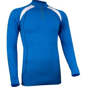 Avento Sportshirt Lange Mouw - Dik Materiaal - Kobalt/Wit/Antraciet - S