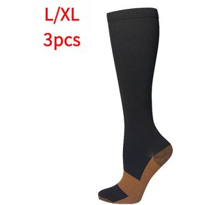 Koperen compressiekousen 3 paar 20-30 mm Hg gegradueerde ondersteuning Heren Dames L/XL