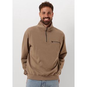 Forét Log Half Zip Sweatshirt - Sweater - Trui - Heren - Taupe - Maat M