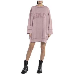 Replay - W9072 .000.22738G - Jurk - Roze - Lange Mouwen
