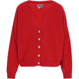 DreiMaster - Maritim - Gebreid Vest - Bloedrood - Lange Mouw