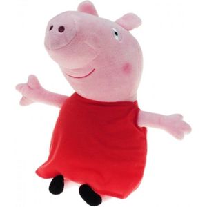 Pluche Peppa Pig/Big knuffel met rode outfit 28 cm speelgoed - Cartoon varkens/biggen knuffels - Speelgoed voor kinderen