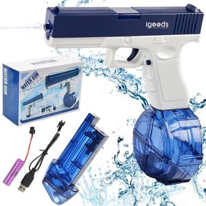 Igoods Waterpistool - Automatische Waterpistool - Watergun - Elektrische waterpistool - Lekvrij - Hogedruk - Blauw