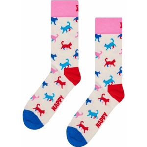 Happy Socks - Kitten Love - Huissokken - Wit - Versterkte Hiel en Teen