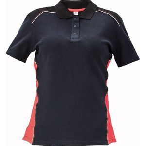 Knoxfield dames polo shirt antraciet/rood, maat M