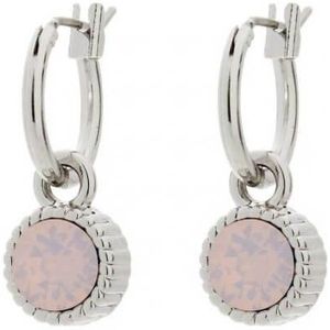 Biba Hang Oorbellen Zilver met Swarovski Steentje Rose W. Opal