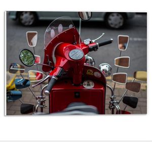 Forex - Rode Spiegel Scooter - 40x30cm Foto op Forex
