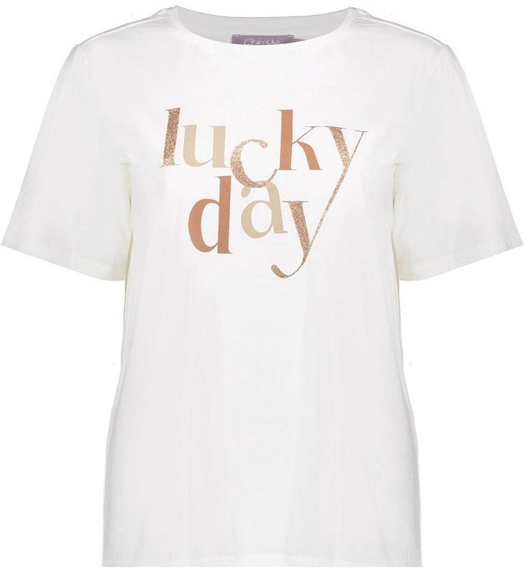 Geisha - Lucky Day - T-shirt - Off White - Dames