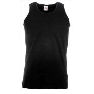 Set 2 stuks Zwarte Tanktop / sportshirt Fruit of the Loom maat M