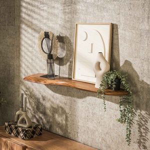 LifestyleFurn Organische Wandplank Lavar - Acaciahout - 120cm