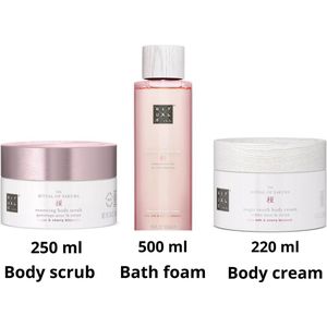 Rituals of Sakura - Combi Set- Body Cream 220 ml + Bath Foam 500 ml + Body Scrub 250 gram + Gift bag + Scrub zakje