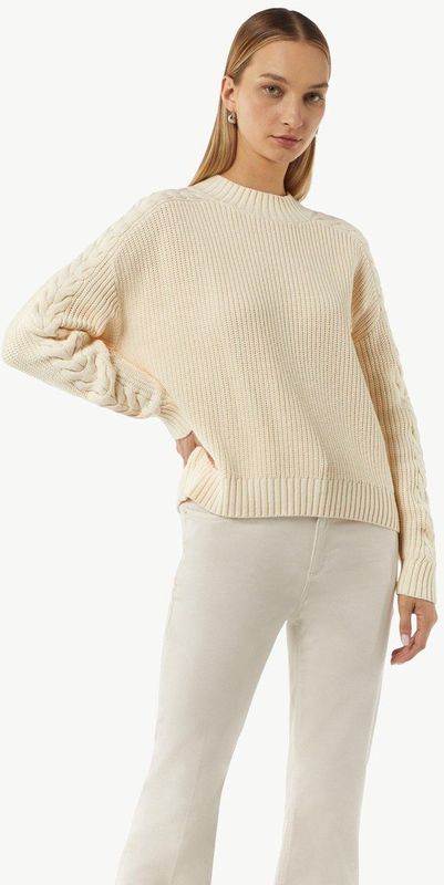 comma - Gebreide Trui - Luxe Katoenmix - Kabelpatroon