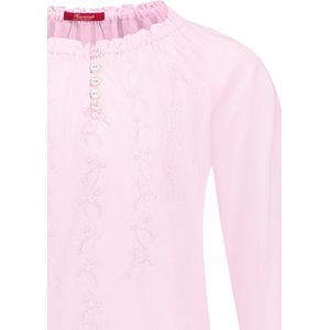 Exclusief Luxueus Kinder nachtkleding Luxe mooie zacht Roze Girly Nachthemd van Hanssop met verfijnde borduur details en luxe kraag verwerking, Meisjes Nachthemd, zacht roze Hanssop elegante Borduur, maat 140