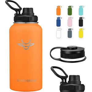 RVS drinkfles 950ml thermosfles met schroefdop geïsoleerde waterfles voor sport lekvrije isoleerfles BPA vrij dubbelwandig geschikt voor kooldioxide 32oz