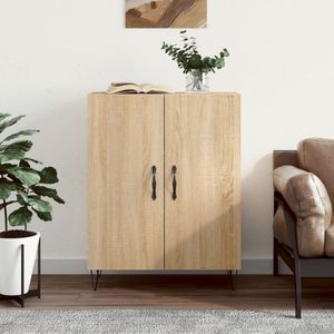 The Living Store Dressoir - Sonoma Eiken - 69.5 x 34 x 90 cm - Bewerkt hout en metaal