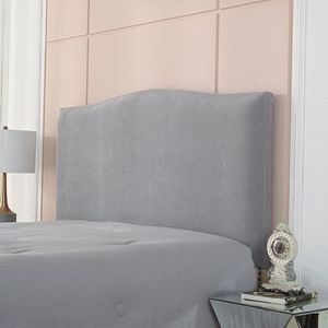 Bed Headrest Covers - Elastic Headboard Covers for Single, Large, Double Beds - White Silver - 1.5m