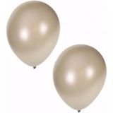 40x stuks metallic zilveren ballonnen 36 cm - Verjaardag party feestartikelen en versiering