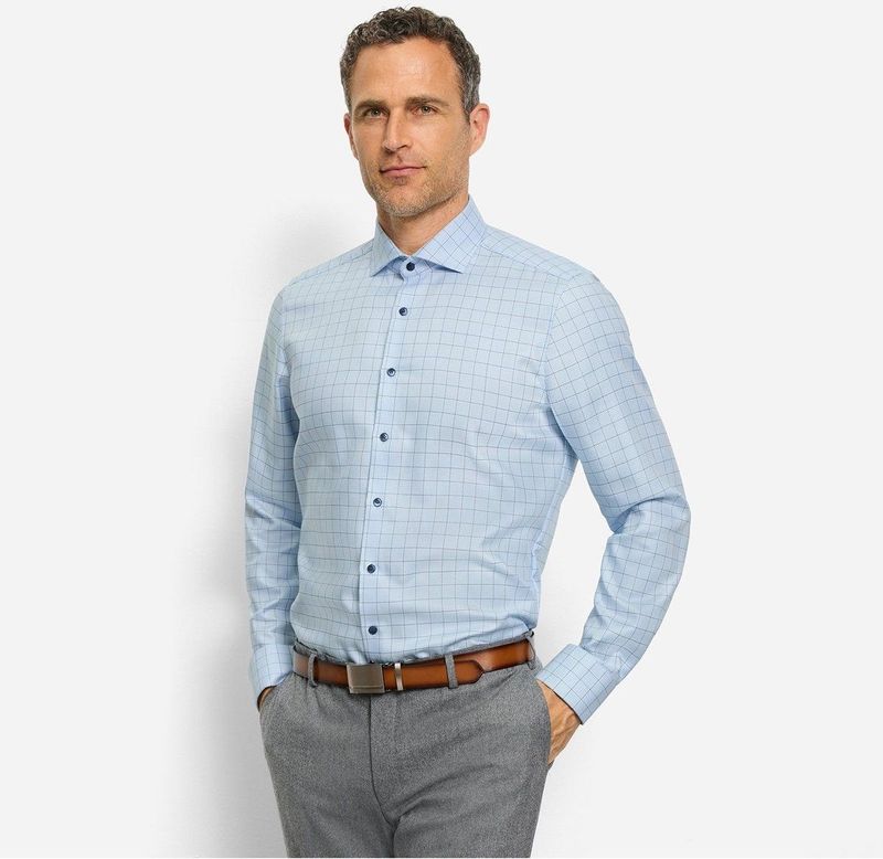 OLYMP - Level Five - Overhemd - Bleu - Body Fit - Royal Kent