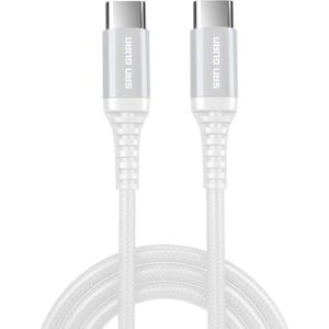 SanGuan USB-C naar USB-C Kabel - 60W Snellader - 1 Meter - Oplaadkabel - Gevlochten - voor iPhone 15/16 iPad, MacBook, Galaxy S24/S23/S22/A55/A54/A53, Tab etc.