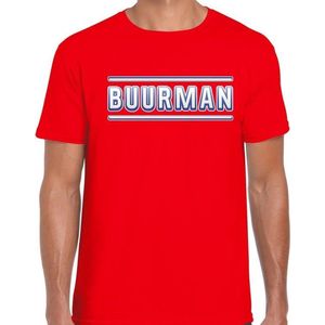 Buurman verkleed t-shirt rood voor heren - buurman carnaval / feest shirt kleding / kostuum XL
