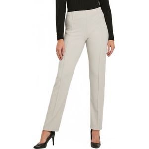 Rechte broek met elastische tailleband in ribgebreisel