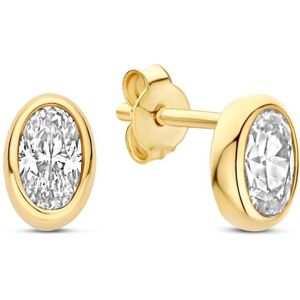 Isabel Bernard - Le Marais Sophie - Oorknopjes - 14 Karaat Goud - Zirkonia Steen