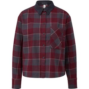 QS - Blouse - Grijs - Bordeaux - Klassieke Blouse - Flanel - Geruit