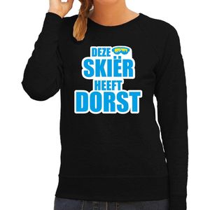 Apres ski trui Deze skieer heeft dorst zwart  dames - Wintersport sweater - Foute apres ski outfit/ kleding/ verkleedkleding XXL