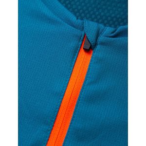 Ronhill | Heren Hardloopshirt | Tech 1/2 Zip S/S Tee | Petrol/Fluo Orange | L