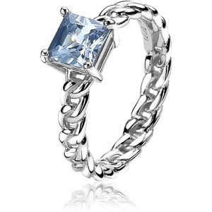 ZINZI zilveren ring gourmet blauw ZIR1163B