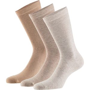 Apollo - Sokken van biologisch katoen - Multi Beige - Maat 43/46 - 3-Paar - Biologisch - Zwarte sokken - Sokken maat 43 46 - Heren sokken