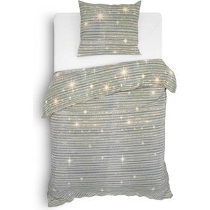 Hoogwaardige Flanel Eenpersoons Dekbedovertrek Stars | 140x200/220 | Warm En Zacht | Ideaal Tegen De Kou