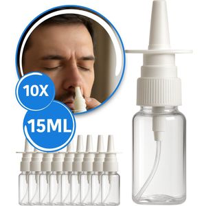 Neusspray Flesjes – Hervulbaar & Lekvrij – Mini Spray Flacons voor Zoutoplossing, Parfum & Reizen - 15 ml – 10 Stuks