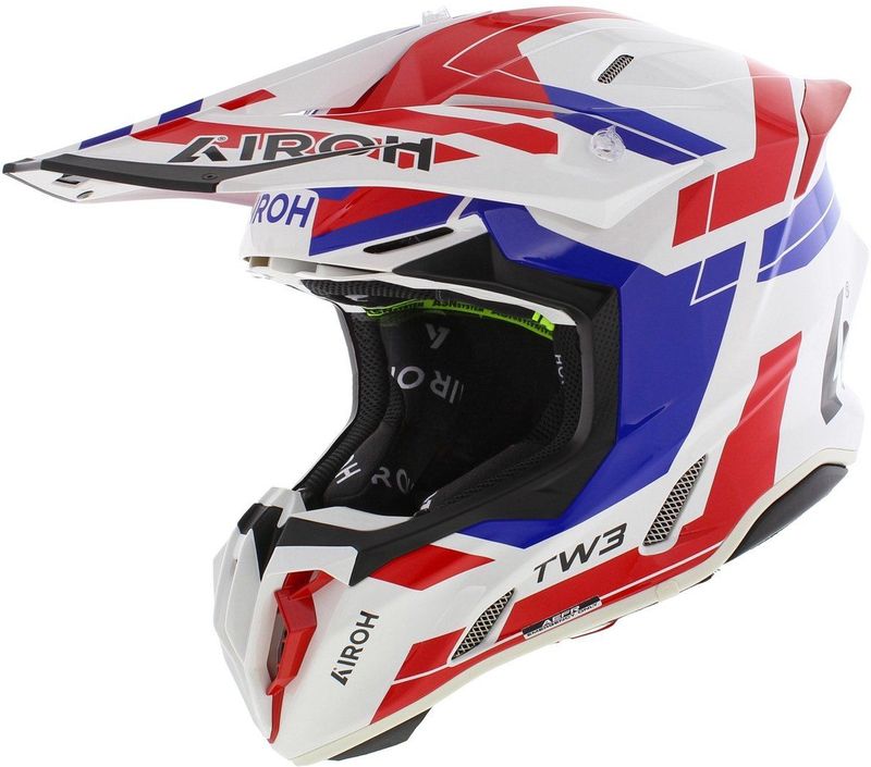 Airoh - Twist 3.0 - Crosshelm - Glans Wit Blauw Rood - XXL
