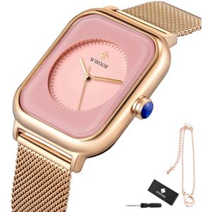 WWOOR - Horloge Dames - Cadeau voor Vrouw - 40 mm - Rosé Roze