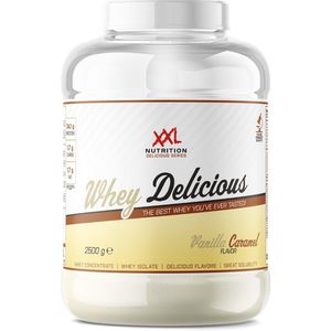 XXL Nutrition - Whey Delicious - Vanille Caramel - Wei Eiwitpoeder met BCAA & Glutamine, Proteïne poeder, Eiwit shake, Whey Protein - 2500 gram