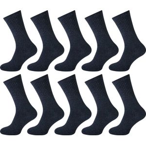 Heren katoenen badstof werk/sport sokken - 10 paar - 39-42 - antraciet