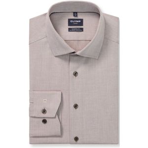 OLYMP - 24/7 Luxor - Overhemd - Noga Bruin - Strijkvriendelijk - Boordmaat 38
