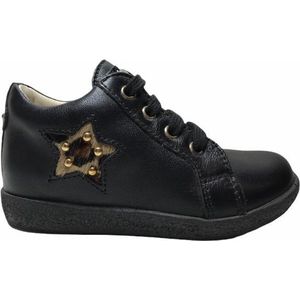 Falcotto leopard ster lederen veter schoenen 1431 zwart mt 22