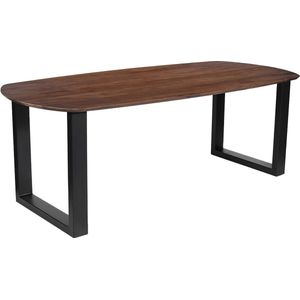 Eetkamertafel Monaco Bruin - Ovaal - 220x100cm - Hoogte 77 cm