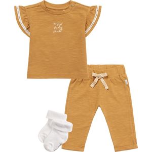 Noppies - Kledingset - 3 delig - Broek Natcher Apple Cinnamon - Shirt North Oaks Apple Cinnamon - 1 paar sokjes - Maat 74