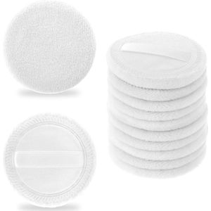 Cosmetische poederkwasten set voor dames - Make-up kwasten voor gezicht - Zachte compacte poederkwasten voor losse poeder, foundation - Rode lichaamspoederkwasten (wit) - Set van 12 stuks