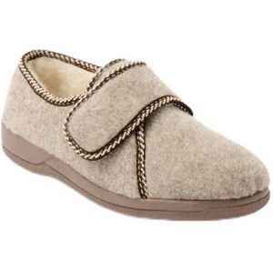 Brede comfort gevoerde slippers met klittenband