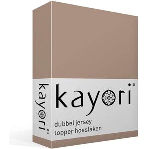 Kayori - Saiko - Hoeslaken - Mokka - Dubbel Jersey - Eenpersoons