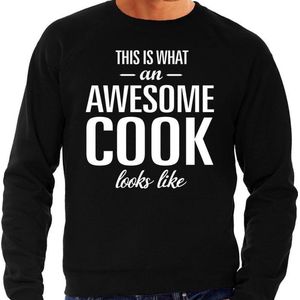 Awesome cook - geweldige kok cadeau sweater zwart heren - Beroepen / Vaderdag kado trui XXL