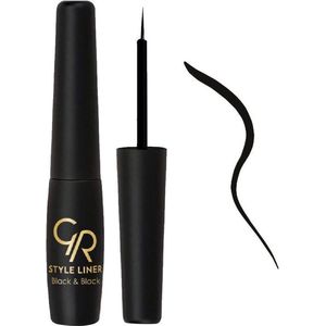 Golden Rose Style Liner Metallic  NO: 14B  Vloeibare zwarte Eyeliner met een perfecte kwast