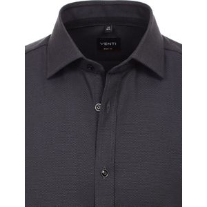 Venti Heren Overhemd Grijs Body Fit Met Stretch - XXL