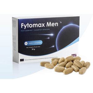 Fytomax Men – Vruchtbaarheid, Energie & Preconceptie Man | Maca, Tribulus, Zink, Vitamines B9-B12-E, Q10 | 30 Tabletten | Clean Label | Glutenvrij